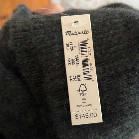 NWT Madewell Cashmere Turtleneck Pullover Sweater-Small - Picture 6 of 11